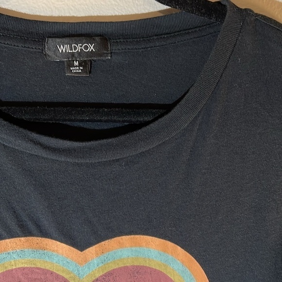 Wildfox T Shirt “Easy Does It”Heart Short Sleeve T Shirt Black M - Picture 3 of 7